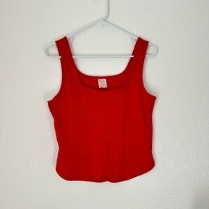 No Boundaries Tank Top Women’s L Red Sleeveless Top Lightly Cropped